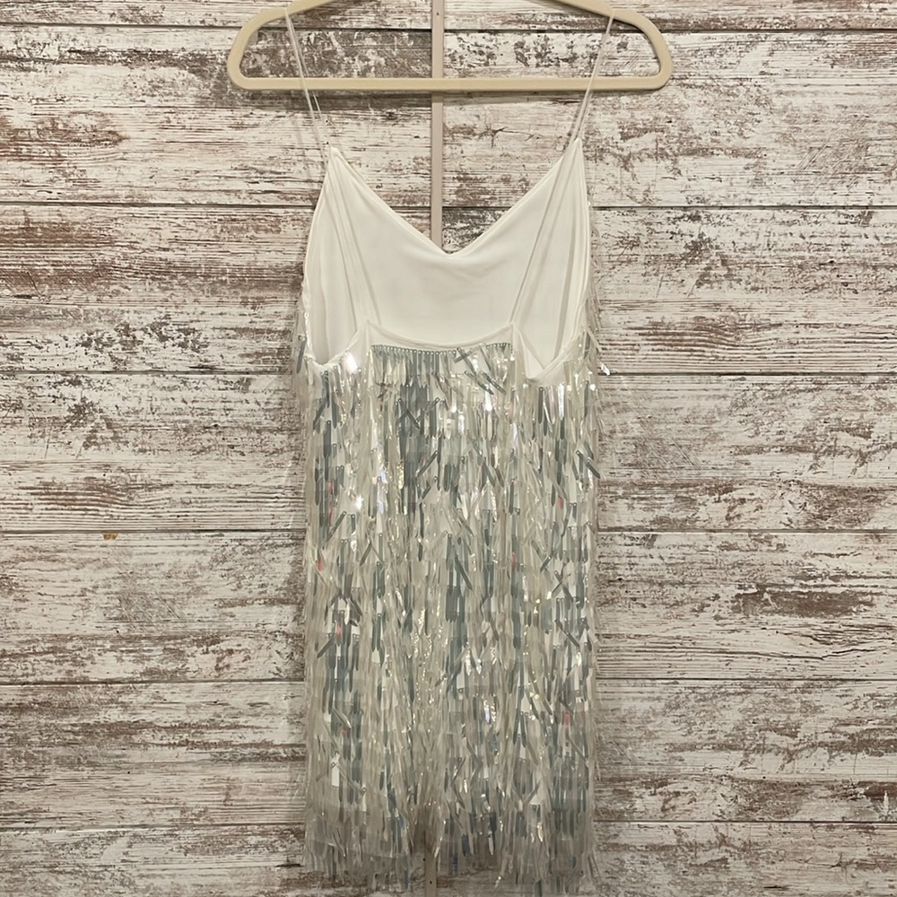 Untamed Petals - White - Fun Sequin - Party Dress - Picture 3 of 4